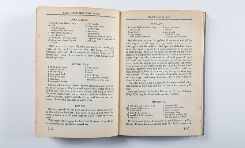 Two pages of gumbo recipes