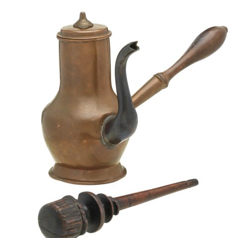 Copper chocolate pot, 1740s–1760s
